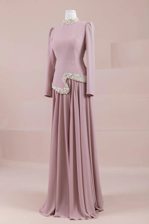 Selva Tesettür Abiye - FioraofDress - tesettur - abiye - pudraa - 38 - hijab - evening - dress