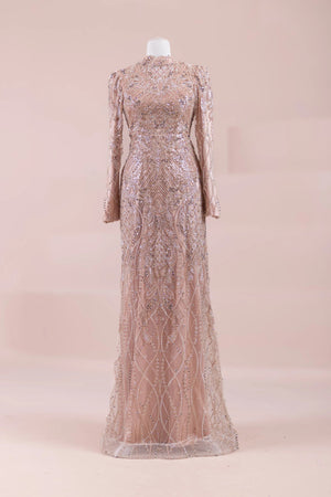 Sena Tesettür Abiye - FioraofDress - tesettur - abiye - Pudra - 38 - hijab - evening - dress