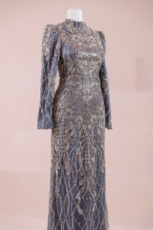 Sena Tesettür Abiye - FioraofDress - tesettur - abiye - Antrasit - 38 - hijab - evening - dress
