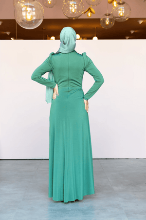 Setri Tesettür Abiye - FioraofDress - tesettur - abiye - 44 - Yağı Yeşil - hijab - evening - dress
