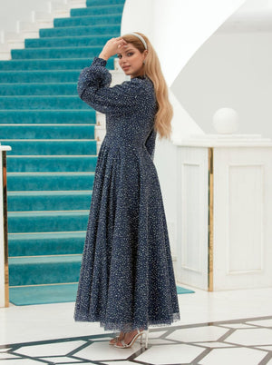 Sezen Tesettür Abiye - FioraofDress - tesettur - abiye - 48 - Pudra - hijab - evening - dress