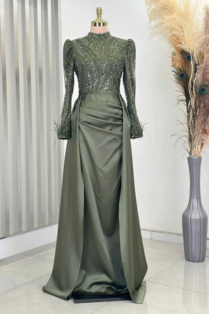 Sherry Tesettür Abiye - FioraofDress - tesettur - abiye - HAKİ - 38 - hijab - evening - dress