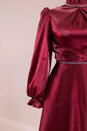 Sima Tesettür Abiye - FioraofDress - tesettur - abiye - BORDO - 38 - hijab - evening - dress