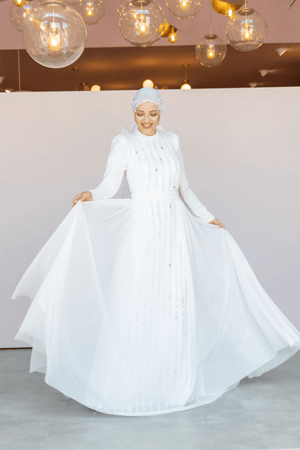 Smile Tesettür Abiye - FioraofDress - tesettur - abiye - 44 - Ekru - hijab - evening - dress