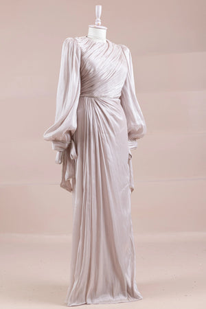 Su Yolu Tesettür Abiye - FioraofDress - tesettur - abiye - BEJ - 38 - hijab - evening - dress