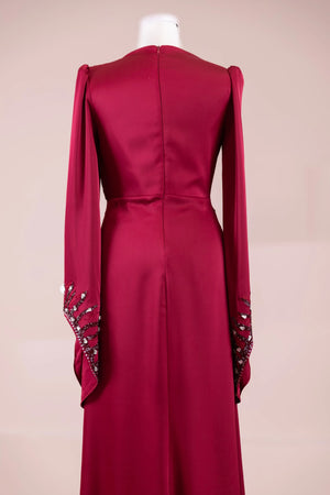 Sue Tesettür Abiye - FioraofDress - tesettur - abiye - BORDO - 38 - hijab - evening - dress