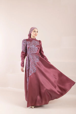 Talia Tesettür Abiye - FioraofDress - tesettur - abiye - BORDO - 38 - hijab - evening - dress