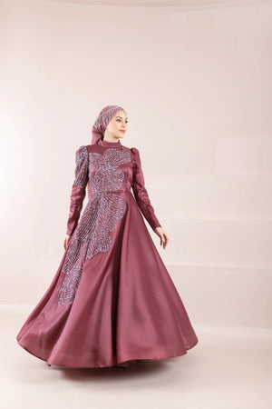 Talia Tesettür Abiye - FioraofDress - tesettur - abiye - BORDO - 38 - hijab - evening - dress
