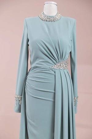 Tasha Tesettür Abiyesar - FioraofDress - tesettur - abiye - mint - 38 - hijab - evening - dress