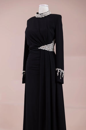 Tasha Tesettür Abiyesar - FioraofDress - tesettur - abiye - Siyahh - 38 - hijab - evening - dress