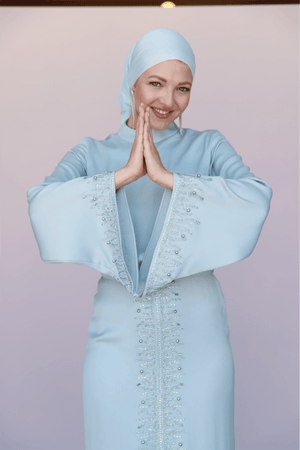 Thai Tesettür Abiye - Su Yeşili - FioraofDress - tesettur - abiye - 44 - Bebe Mavisi - hijab - evening - dress