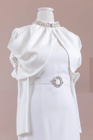 Tilu Tesettür Abiye - FioraofDress - tesettur - abiye - Beyaz - 38 - hijab - evening - dress