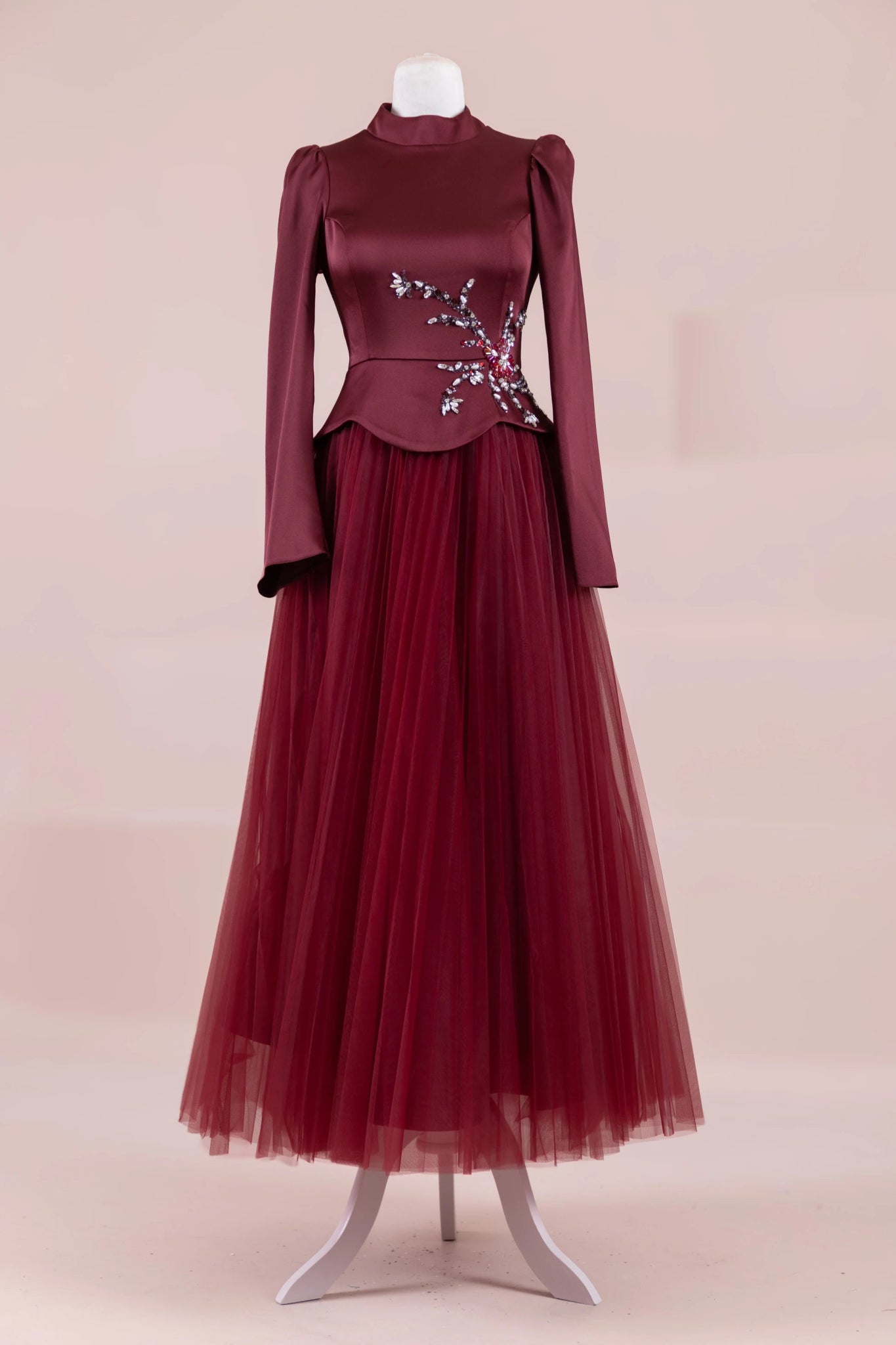 Tuéra Tesettür Abiye - FioraofDress - tesettur - abiye - BORDO - 36 - hijab - evening - dress