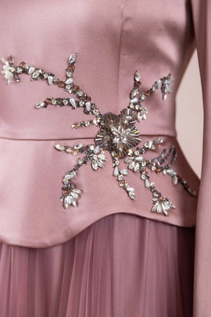 Tuéra Tesettür Abiye - FioraofDress - tesettur - abiye - rose - 36 - hijab - evening - dress