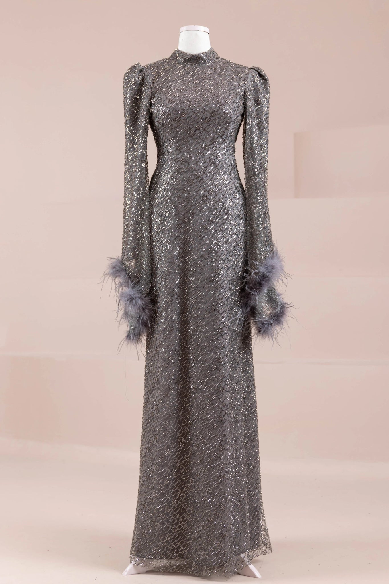 Tula Tesettür Abiye - FioraofDress - tesettur - abiye - gri - 38 - hijab - evening - dress