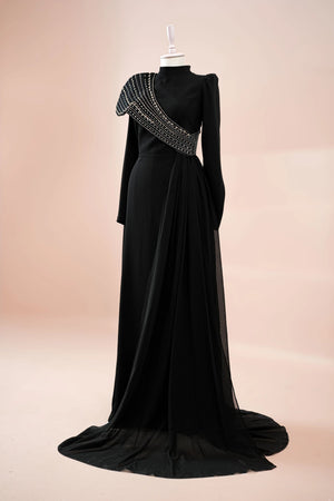 Valen Tesettür Abiye - FioraofDress - tesettur - abiye - Siyahh - 38 - hijab - evening - dress