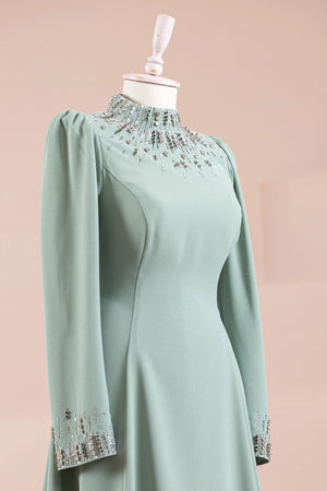 Velna Tesettür Abiye - FioraofDress - tesettur - abiye - mint - 38 - hijab - evening - dress