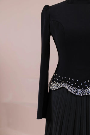 Velor Tesettur Abiye - FioraofDress - tesettur - abiye - Siyahh - 38 - hijab - evening - dress