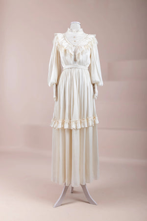 Vintage Tesettür Abiye - FioraofDress - tesettur - abiye - krem - 36 - hijab - evening - dress