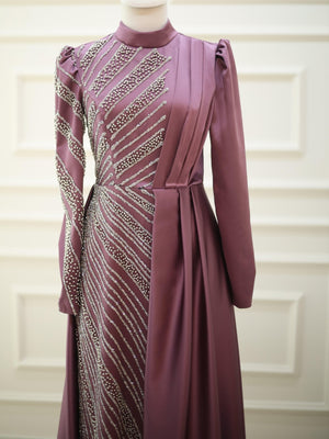 Adel Tesettür Abiye - FioraofDress - tesettur - abiye - Gül Kurusu - 48 - hijab - evening - dress