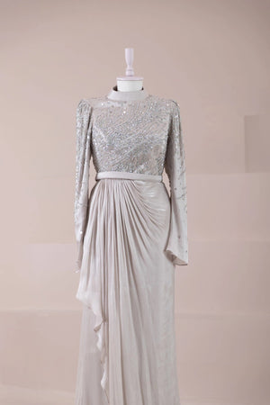 Ahenk Tesettür Abiye - FioraofDress - tesettur - abiye - BEJ - 38 - hijab - evening - dress