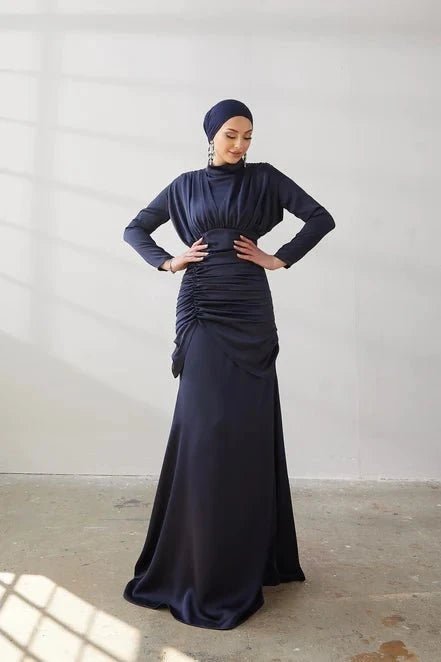 Ahla Tesettür Abiye - FioraofDress - tesettur - abiye - 42 - LACİVERT - hijab - evening - dress