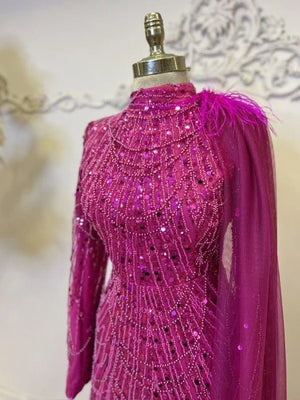 Ahu Tesettür Abiye - FioraofDress - tesettur - abiye - FUŞYA - 36 - hijab - evening - dress