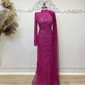 Ahu Tesettür Abiye - FioraofDress - tesettur - abiye - FUŞYA - 36 - hijab - evening - dress
