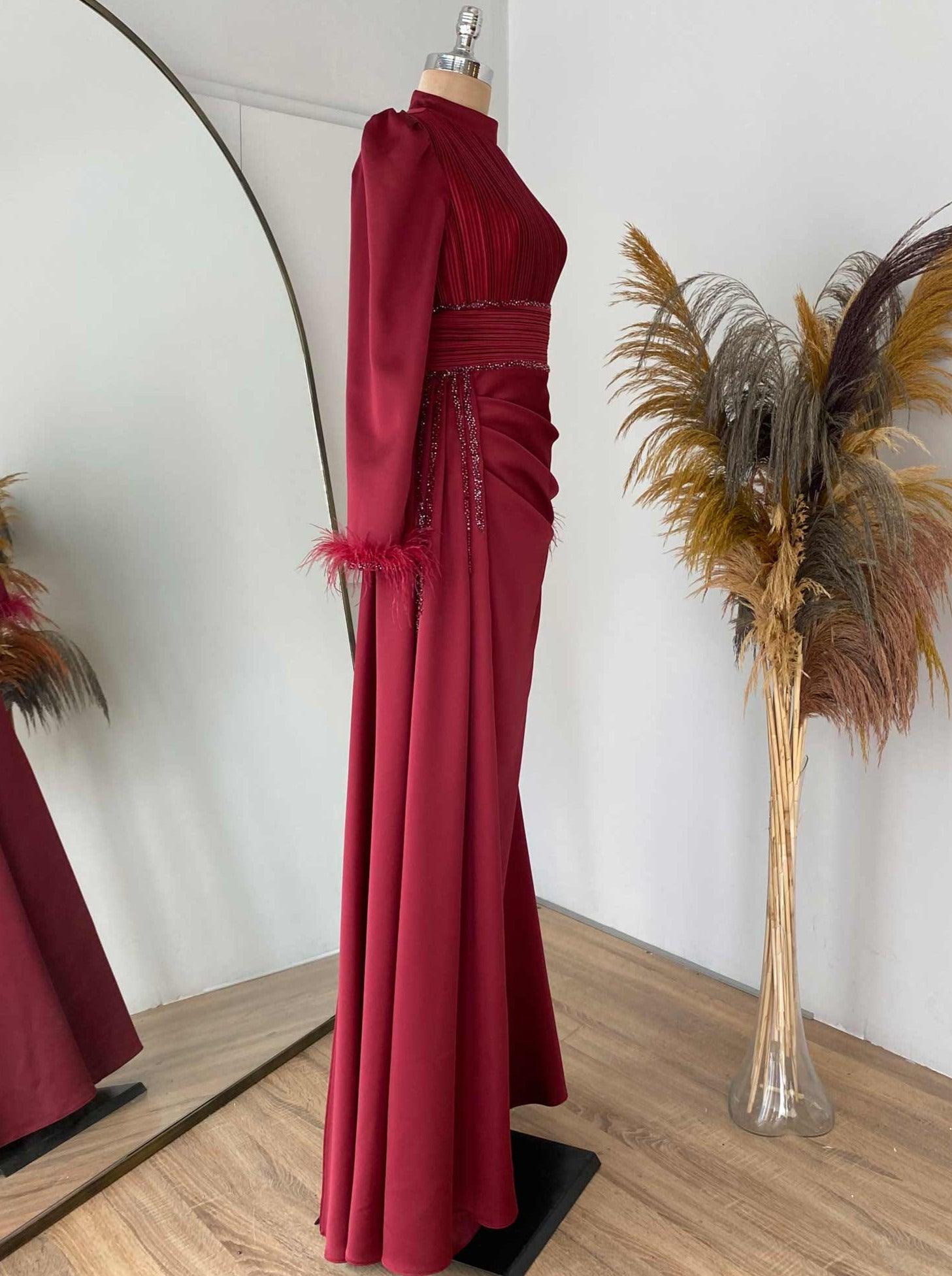 Alina Abiye - FioraofDress - tesettur - abiye - 48 - soğan kabuğu - hijab - evening - dress