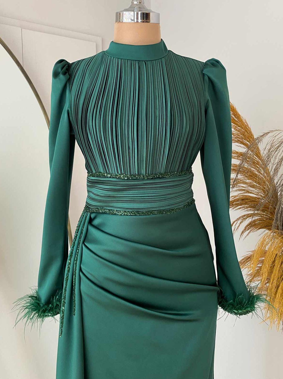 Alina Abiye - FioraofDress - tesettur - abiye - 48 - soğan kabuğu - hijab - evening - dress