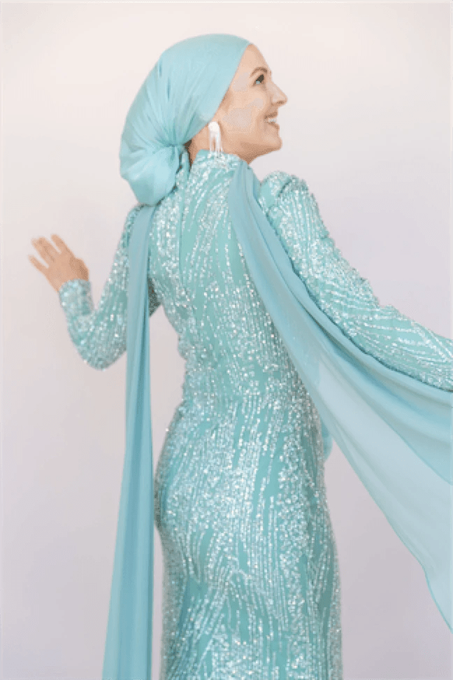 Ambra Tesettür Abiye - FioraofDress - tesettur - abiye - 44 - mint - hijab - evening - dress