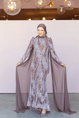 Ambra Tesettür Abiye - FioraofDress - tesettur - abiye - 44 - Kahve - hijab - evening - dress
