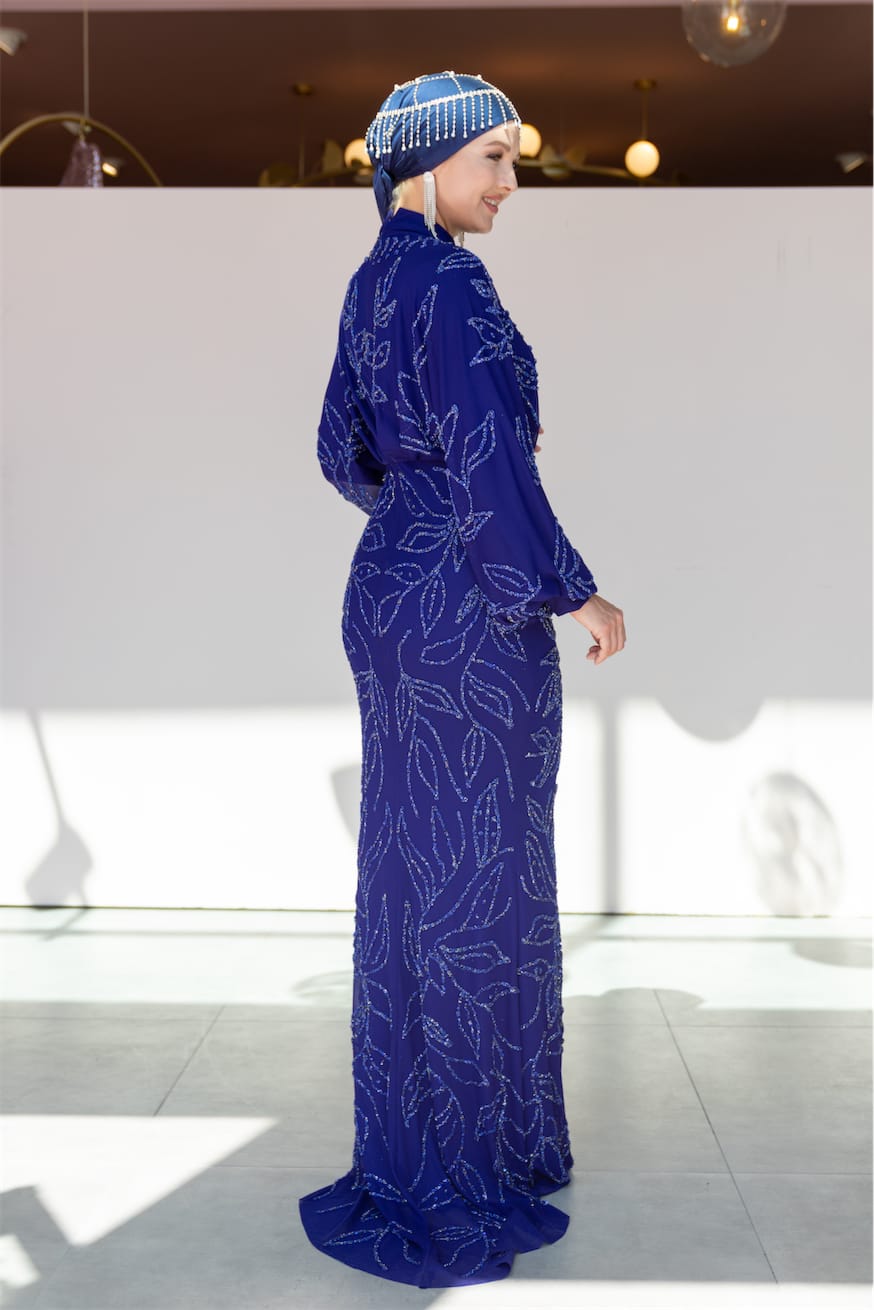 Asel Tesettür Abiye - FioraofDress - tesettur - abiye - SAX - 38 - hijab - evening - dress