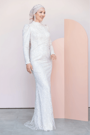 Asilen Tesettür Abiye - FioraofDress - tesettur - abiye - 44 - Taş - hijab - evening - dress