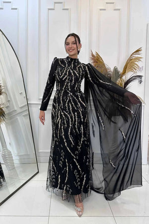 Aybike Tesettür Abiye - FioraofDress - tesettur - abiye - rose - 38 - hijab - evening - dress