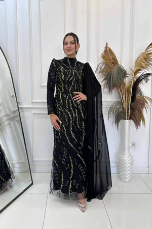 Aybike Tesettür Abiye - FioraofDress - tesettur - abiye - YEŞİL - 38 - hijab - evening - dress