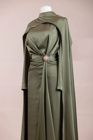 Ayza Tesettür Abiye - FioraofDress - tesettur - abiye - haki - 38 - hijab - evening - dress