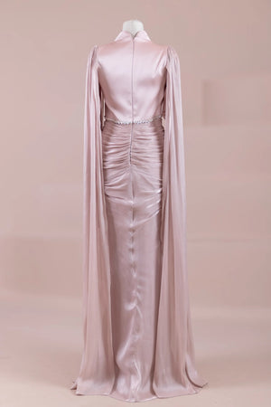 Belin Tesettür Abiye - FioraofDress - tesettur - abiye - Pudra - 36 - hijab - evening - dress