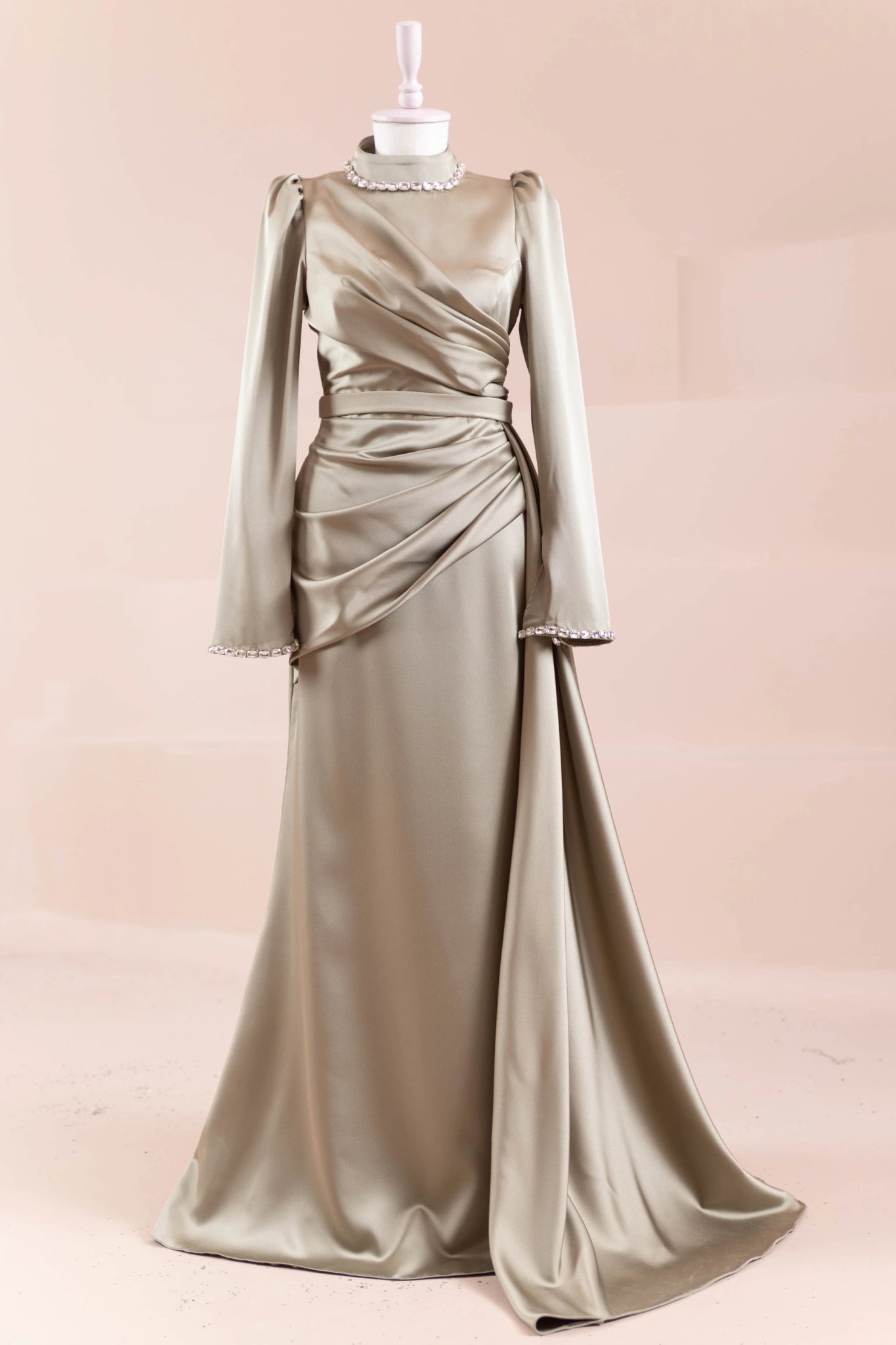 Beril Tesettür Abiye - FioraofDress - tesettur - abiye - Yağ Yeşili - 38 - hijab - evening - dress