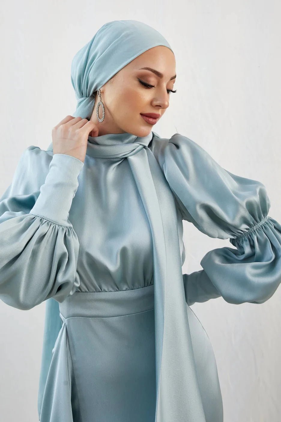 Birsu Su Yeşili Tesettür Abiye - FioraofDress - tesettur - abiye - 44 - SU YEŞİLİ - hijab - evening - dress