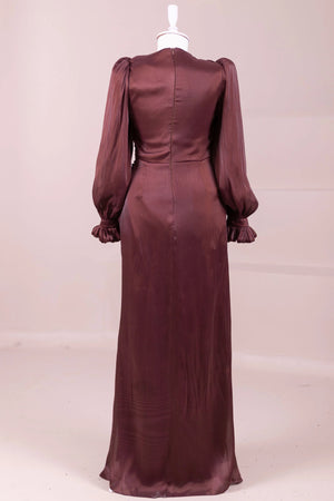 Bloom Tesettür Abiye - FioraofDress - tesettur - abiye - bery burgundy - 38 - hijab - evening - dress