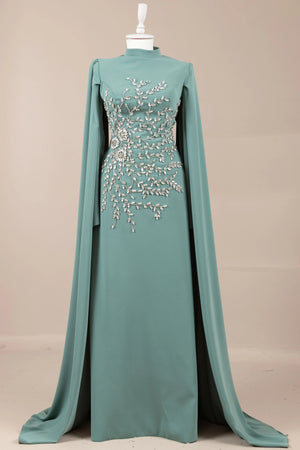 Celestia Tesettür Abiye - FioraofDress - tesettur - abiye - Çagla yeşili - 38 - hijab - evening - dress