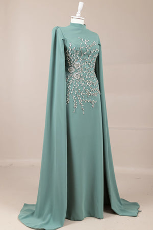 Celestia Tesettür Abiye - FioraofDress - tesettur - abiye - Çagla yeşili - 38 - hijab - evening - dress