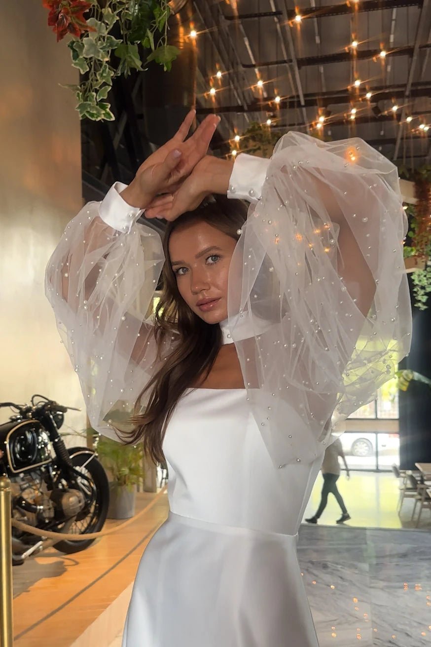 Celine - FioraofDress - tesettur - abiye - Beyaz - 36 - hijab - evening - dress