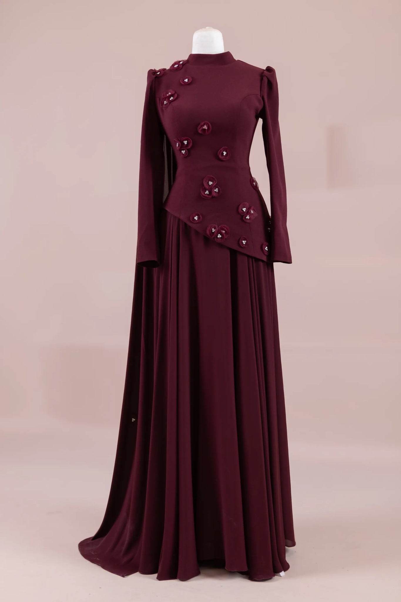 Çeliva Tesettür Abiye - FioraofDress - tesettur - abiye - BORDO - 38 - hijab - evening - dress