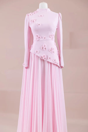 Çeliva Tesettür Abiye - FioraofDress - tesettur - abiye - PEMBE - 38 - hijab - evening - dress