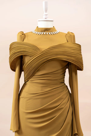 Charm Tesettür Abiye - FioraofDress - tesettur - abiye - Hardal - 36 - hijab - evening - dress