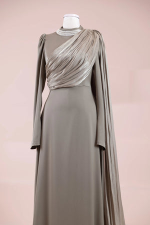 Daisy Tesettür Abiye - FioraofDress - tesettur - abiye - haki - 36 - hijab - evening - dress