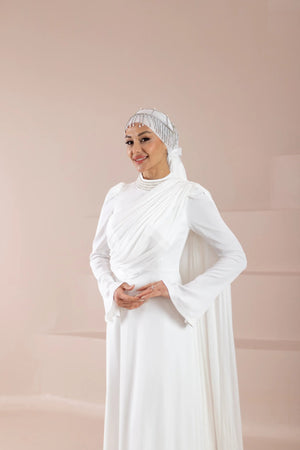 Daisy Tesettür Abiye - FioraofDress - tesettur - abiye - Beyaz - 36 - hijab - evening - dress