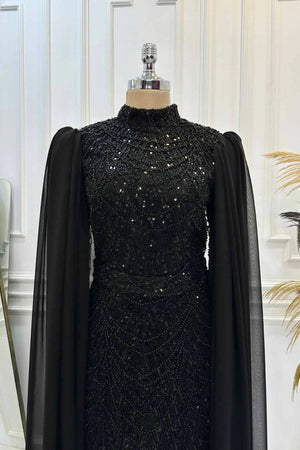 Devin Tesettür Abiye - FioraofDress - tesettur - abiye - 48 - Siyahh - hijab - evening - dress